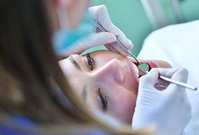 Patient receiving dental exam