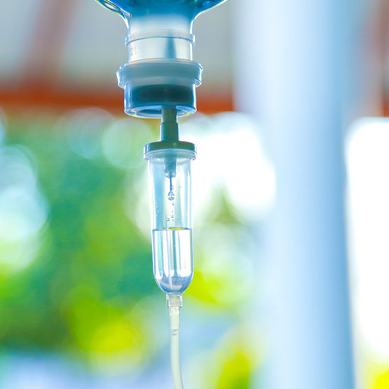 Close up of an IV drip