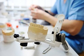 Dental lab making denture