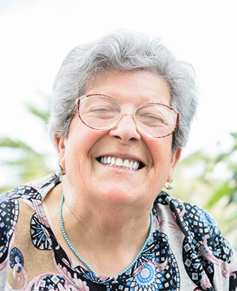 Senior woman grinning