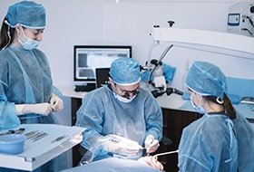 Corbin implant dentist performing dental implant surgery