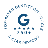 Top rated dentist on Google over 750 five-star reviews
