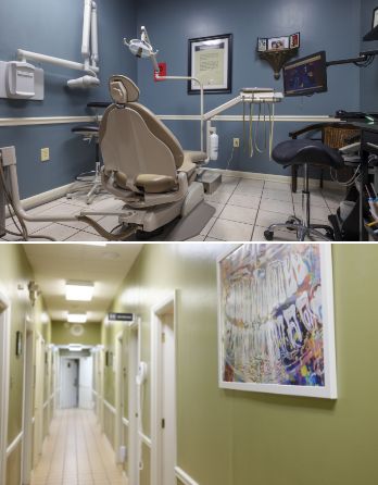 Dental treatment room and hallway
