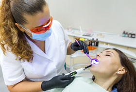 woman having dental treatment