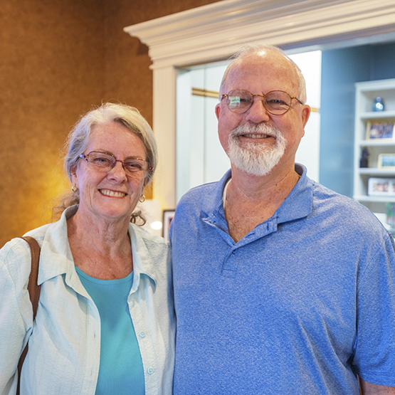Smiling senior couple