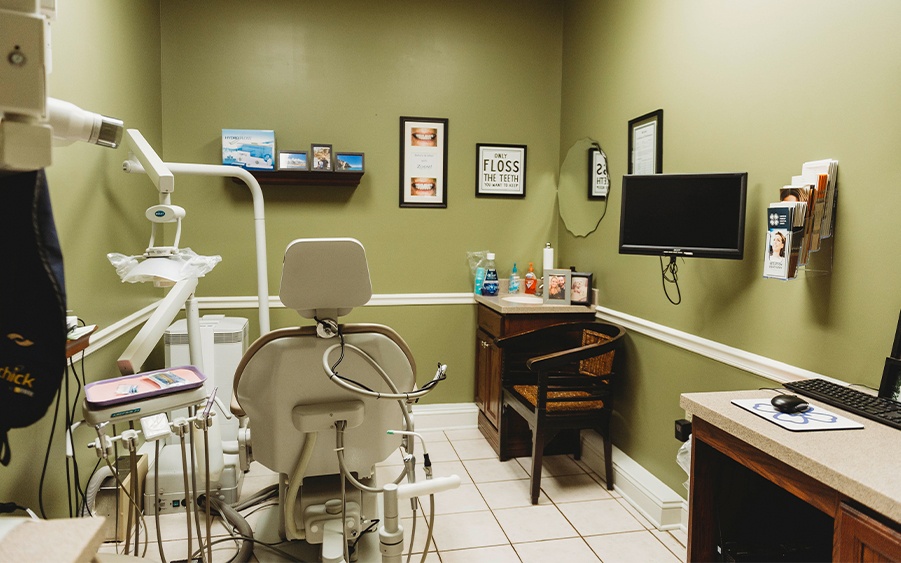 High tech dental exam room