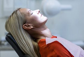 Relaxed woman in dental chair