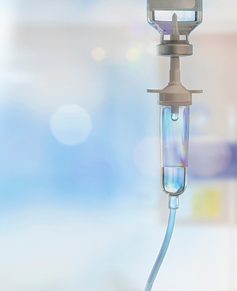 Close up of an IV drip