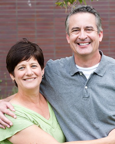 Older man and woman outdoors