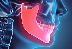 Animation of jaw and skull bone