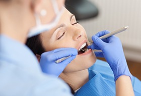 Relaxed patient receiving dental care