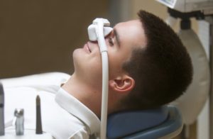 man receiving sedation dentistry